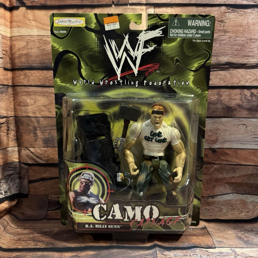 WWF Billy Gunn Figure Camo Carnage 1999 Jakks Pacific Wrestling MOC New Sealed